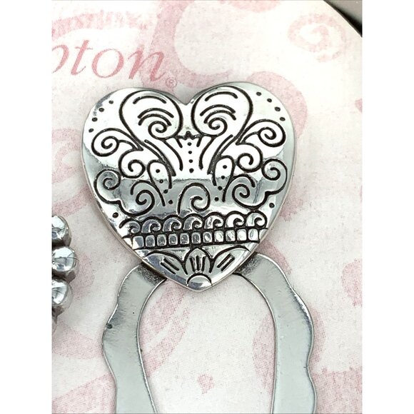 Brighton Set of 3 Heart Metal Bookmarks Pagemarker in Tin New Silver Plate New - Picture 6 of 7